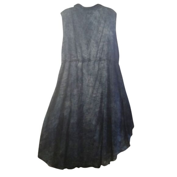 Kroix Sleeveless Distressed 100% Cotton Denim High/Low Raw Edge Boho Dress 2x - Picture 2 of 5